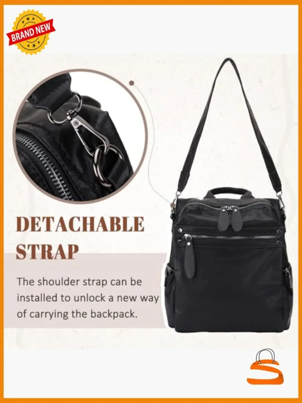 Mini Faux Leather Convertible Backpack Purse for Women, 2 Ways to Carry -